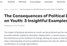 Why It Is Important To Write About the Impact Of Political Decisions On Youth