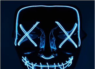Components of a Halloween LED Masks